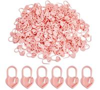 SOFPLATE 200Pcs Plastic Stitch Markers Knitting Markers Clips Pink Safety Needle Pin Heart Locking Crochet Place Markers Counter for Crocheting Knitting Weave Clothing Sweater Tag DIY Craft Project
