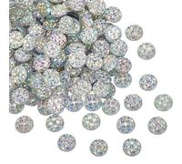 SOFPLATE 200Pcs Rhinestone Cabochon Clear Resin Cabochons 1.2cm Flat Back Round Sparkle Faux Gems Diamond Crystal Ornaments Charm Button for Jewellery Making DIY Crafting Embellishments Accessories