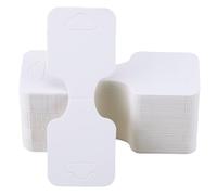 SOFPLATE 200Pcs White Jewellery Display Cards Jewellery Card Holder Paper Folding Rectangle 3.54 x 1.34 Inch Fold Over Hanging Cardboard Tags for Selling Jewellery Necklaces Bracelet Display Packaging