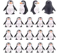 SOFPLATE 20Pcs Miniature Penguin Figurines Mini Winter Animals Bulk Plastic Small Animal Penguin Figure Cake Topper Ornaments for Fairy Garden Micro Landscape Christmas Home Party Decor DIY Craft