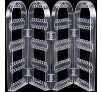 SOFPLATE 240 Holes 5 Tiers Acrylic Jewellery Display Stand Stud Earring Organizer 4 Doors Folding Necklace Bracelet Grooves Holds Up Storage Jewellery Rack for Earrings Selling Vendors Supplies