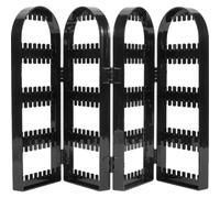 SOFPLATE 240 Holes 5 Tiers Black Acrylic Earring Holder Folding Jewellery Display Stand 4 Doors Big Foldable Screen Hang Packaging with Grooves Jewellery Rack for Earrings Necklace Chain Bracelet