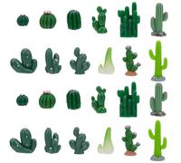 SOFPLATE 24Pcs 12 Styles Miniature Cactus Mini Resin Cactus Figurines Cute Artificial Succulent Plants Ornaments for Fairy Garden Terrarium Landscape DIY Crafts Cake Toppers Home Office Decoration