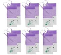SOFPLATE 25 Pack 6.1 x 2.8 Inch Empty Sachet Pouches Dried Flower Sachets Bags with Ribbon Lavender Purple Rectangle Soft Cotton Organza Mesh Storage Bag Pockets for Home Lavender Buds Organza Gauze
