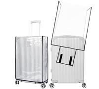 SOFPLATE 26 Inch Clear Luggage Cover Travel Suitcase Protector PVC Waterproof Luggage Sleeves Black Border Thicken Durable Material Full Protective Suitcase Bag Covers for Wheeled Baggage Travel