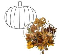 SOFPLATE 2Pcs 11.6 x 10 Inch Metal Pumpkin Wreath Forms Thanksgiving Wire Wreath Frame Iron Halloween 3D Fall Autumn Vegetables Pumpkin Floral Wire Forms for Indoor Outdoor Garden Home Porch DIY Decor