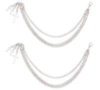 SOFPLATE 2Pcs Cross Boot Charms Silver Shoe Chain Charms Alloy Retro Vintage Gothic Style Metal Lobster Clasp Hanging Shoe Anklets Accessories Sets for Boots Sneakers Shoes Supplies DIY Decoration