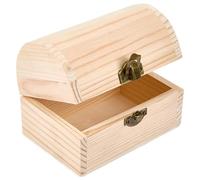 SOFPLATE 3.2 x 4.7 x 3.5In Unpainted Wooden Jewellery Boxes Unfinished Wood Box with Lid Lock Clasp Arch Natural PeachPuff Storage Tool Accessories for Treasure Jewellery Small Craft Organizing Holder