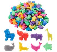 SOFPLATE 300G Animal Shaped Plastic Beads Plastic Bead Animals Colorful Assorted Mixed Zoo Sea Animal Craft Pony Loose Spacer Bead for Jewelry Making Bracelets Necklaces Keychains Supplies DIY Crafts