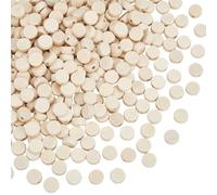SOFPLATE 300Pcs 12.5mm Wooden Coin Beads Flat Round Wood Beads Unfinished Natural Blank Disc Small Old Lace Decorative Loose Smooth Slices Spacers for Jewelry Bracelets Necklaces Garlands DIY Crafts