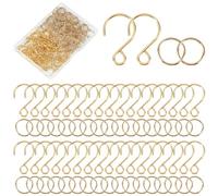 SOFPLATE 300Pcs 150 Sets Gold Metal S Hooks with Jump Rings S Jewellery Hooks Bulk Stainless Steel Tiny Ornaments Hangers Hook for Decoration Christmas Sun Catchers DIY Crafts Crystal Curtain Adults