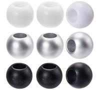 SOFPLATE 300Pcs 3 Styles 12mm Large Hole Acrylic Beads Black Metallic Beads with 5.5mm Hole Matte Round Rondelle European Spacer Loose Bead for Jewelry Making Necklaces Bracelets Supplies DIY Crafts