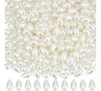 SOFPLATE 300pcs Faux Pearl Teardrop Charms - White ABS Plastic - RM Color - Jewelry Making Charms for Bracelets, Necklaces, Earrings & DIY Crafts