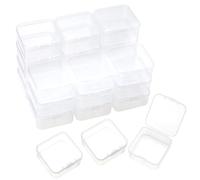 SOFPLATE 30Pcs 1.7 x 1.7 x 0.8In Plastic Bead Storage Containers Small Bead Containers Mini Clear Square Bead Storage and Organizer Boxes with Hinged Lid for DIY Art Craft Accessor Tiny Items Storage