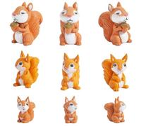 SOFPLATE 30Pcs 3 Styles Miniature Squirrel Figures Tiny Garden Animals Camel Cartoon Forest PVC Plastic Mini Micro Crafts Landscape Figurines Ornaments for Dollhouse Landscape Garden Accessories Decor