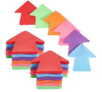 SOFPLATE 30Pcs Arrow Directional Signs Sitting Spots Colorful Nylon House Shaped Reusable Safe Road Instructions Arrow Markers for Carpet Social Distancing Group Activity Guidepost Indoor Supplies