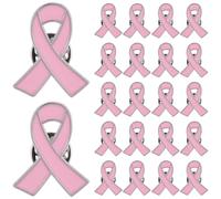 SOFPLATE 30Pcs Pink Ribbon Brooch Pin Breast Cancer Pins Bulk Metal Silver Alloy Enamel Women Awareness Hope Ribbons Lapel Brooches for Fundraiser Public Charity Event Campaign Party Favors Supplies