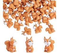 SOFPLATE 30Pcs Squirrel Miniature Figurine Tiny Forest Animals Cartoon Garden Animal Camel Small Mini Micro PVC Plastic Landscape Figures Ornaments for Dollhouse Landscape Garden Accessories DIY Decor