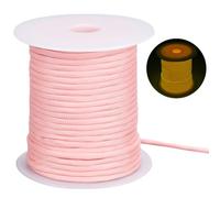 SOFPLATE 34 Yards/31m 4mm Polyester Paracord String Glow in The Dark Para Cord 550 Parachute Spool Cords Pink Luminous Survival Climbing Rope for Outdoor Hiking Beading Bracelets Lanyards DIY Crafts