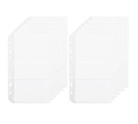 SOFPLATE 36 Pockets 12 Pack A6 Binder Pockets 6-Hole Budget Cash Envelopes Clear Zipper Pouches Loose Leaf Waterproof PVC Card Sleeves Folders for Planner Inserts Document Pouch Filing Office Supplies