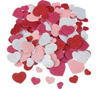 SOFPLATE 360Pcs Foam Heart Sticker Self Adhesive Hearts Random Mixed Colorful Valentines Glitter Matte Love Shaped Mini Stickers Decal for DIY Crafts Greeting Cards Making Wedding Party Decorations