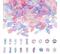 SOFPLATE 360Pcs Sea Animal Bead Acrylic Shell Beads Bulk Plastic Ocean Summer Beach Marine Life Snail Fish Conch Jellyfish Seashell Beads for Jewellery Making Bracelets Earrings Necklaces DIY Crafts