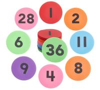 SOFPLATE 36Pcs Carpet Mark Markers Numbers Circle Spot Markers Round Figure 1 to 36 Colorful Reusable Nylon Hook and Loop Fastener Loose Created Resources Dot for Carpet Wait Line Up Social Distancing
