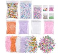 SOFPLATE 38G Small Color Foam Beads Mini Foam Balls Rainbow Assorted Tiny Smooth Round Ball Craft Bead Filling Accessories for Art Vase Filler Bean Bag Crafts DIY Wedding Holiday Party Decorations