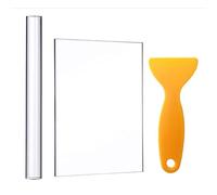 SOFPLATE 3Pcs Clay Tools Acrylic Roller Polymer Clay Plastic Tools Colorful Scraper Assisted Shovel Blank Rectangle Craft Acrylic Backing Board Bar Sets for Shaping Sculpturing Modelling DIY Making