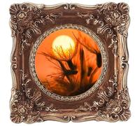 SOFPLATE 4.3 x 4.3 Inch Tiny Ornate Picture Frames Vintage Resin Mini Photo Frames Square Retro Decorative Embossed Floral Art Tabletop Display Stand for Desk Table Wall Home Office Picture DIY Decor