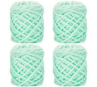 SOFPLATE 4 Jumbo Pack 263Yds/240m Soft Chenille Crochet Yarn Chunky Chenille Yarn Green Big Thick Fluffy Yarn Bulky for Crocheting Knitting Blanket Scarf Bag Cushion Clothes 66 yds 3.53 oz Each Skein