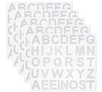 SOFPLATE 4 Sheets Alphabet Rhinestone Stickers Bling Letter Stickers Clear 4cm Half Round A to Z Alphabets Glitter Gem Self Adhesive Crystal Decals for Phone Case Laptop Scrapbook Clothing Art Crafts