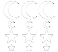 SOFPLATE 4 Styles 20Pcs Moon and Star Dream Catcher Rings Metal Macrame Hoops Bulk 5 Inch Silver Iron Smooth Catcher Rings for DIY Crafts Wedding Christmas Wreath Wall Hanging Decorations Beginner