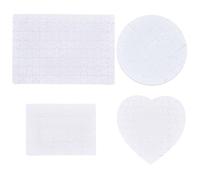 SOFPLATE 4 Styles 4 Sets Heat Press Blank Sublimation Puzzle blanks Paper White Heart Round Rectangle Heat Press Thermal Transfer DIY Puzzle Kit for Adults Printing Craft Home Decoration Supplies