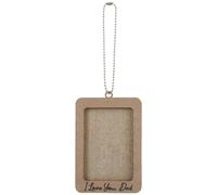 SOFPLATE 4 x 2.7in Car Mirror Hanging Picture Frame I Love You Dad Frame with Chain Wood Rectangle Small Words Antique White Pictures Ornament Accessories for Rear View Mirror Car 3 x 2in Photo Holder