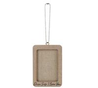 SOFPLATE 4 x 2.7in Wood Car Frame Car Mirror Hanging Frame with Chain Rectangle Drive Safety I Love You Words Small Antique White Photo Ornament Accessories for Rear View Mirror 3 x 2in Picture Holder
