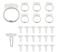 SOFPLATE 40 Sets 2 Styles Self Adhesive Ceiling Hanging Hook Wall Sticky Hooks with Rings Clear Seamless Small Disc Sticker Hanger for Christmas Festival Wedding Party Home Decoration Balloon Storage