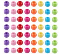 SOFPLATE 400Pcs 10x8mm Large Pony Beads Acrylic Pony Beads Multicolor Assorted Round Spacer Bead with 5mm Large Holes for Jewellery Making Bracelet Necklace Decoration DIY Accessories Friendship Craft