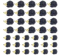 SOFPLATE 40Pcs 2 Styles Tiny Hedgehog Figurines Mini Resin Animals Hedgehog Black Small Miniature Fairy Garden Decorative Statue Figures Ornaments for Garden Landscape Dollhouse Props Desk DIY Decor