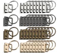 SOFPLATE 40Pcs 4 Colors 0.83 Inch Key Fob Hardware Metal Key Fob Wristlet Hardware Keychain Bracelet Making Kit Supplies Metal Clamps with Keyrings Accessories for DIY Keychains and Lanyards Crafts