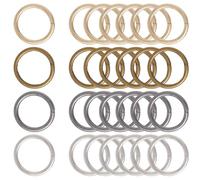 SOFPLATE 40Pcs 4 Styles Non Welded O Ring Silver Metal O Rings Round Hanging Heavy Duty Iron Macrame Quick Link Buckle Rings for Macrame Handbag Dog Leashes Camping Belts Luggage Craft Accessories