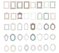 SOFPLATE 40Pcs 4 Styles Scrapbook Frame Cutouts Scrapbook Border Paper Hollow White Vintage Retro Small Window Photo Picture Non Adhesive Decorative Paper for Junk Journal Cards Art DIY Making Crafts