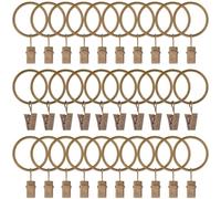 SOFPLATE 40Pcs Bronze Curtain Ring Clips Drapery Rod Clips Metal 1.5 Inch Circle Round Iron Hanging Hook Fits up to 1.1 Inch Holder Accessories for Sliding Window Pinch Pleated Drapes Curtains Rods