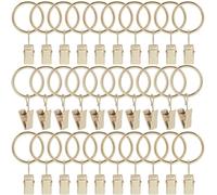 SOFPLATE 40Pcs Gold Curtain Clip Rings Drape Rod Rings 1.18 Inch Iron Small Circle Round Clips Fits up to 1 Inch Rod Metal Hook Hanger Accessories for Sliding Window Pinch Pleated Drapes Curtains