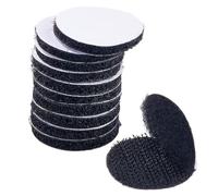 SOFPLATE 40Pcs Round Hook and Loop Tape Adhesive Hook and Loop Patches 1 Inch Dots Black Small Heavy Duty Nylon Polyester Command Interlocking Hanging Grip Strips for Indoor Wall Door Sewing Crafting