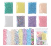 SOFPLATE 42G Small Foam Beads Bulk Mini Foam Craft Balls Colorful Assorted Tiny Polymer Clay Cabochons Bead Homemade Filler for Art Crafts DIY Wedding Holiday Party Bean Bag Pillow Gift Box Decor