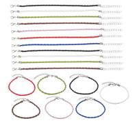 SOFPLATE 42Pcs 7 Colors Bracelet Making Cord with Clasp Braided Bracelet Cord 3mm Colorful Imitation Leather Trendy Lace Plaited Iron Clasp End Chains Ropes for Jewellery Making Bracelets DIY Crafts