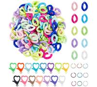 SOFPLATE 475Pcs Acrylic Chain Link Jewelry Link Connectors with Lobster Clasps 19mm Oval Colorful Assorted Opaque Open Quick Linking Ring Kits for Jewelry Making Necklace Phone Chains Purse DIY Craft