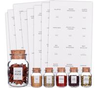 SOFPLATE 480Pcs 2 x 1.5In White Spice Jar Labels Stickers Waterproof Oil Resistant Spice Bottle Stickers Rectangle Preprinted Labels for Kitchen Pantry Home Laundry Bathroom Organization Supplies