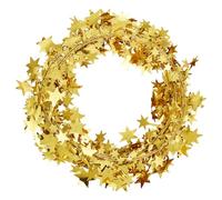 SOFPLATE 4Pcs 98.4 Feet Star Tinsel Garland Gold Glitter Wired Garland with Iron Wire Sparkly PVC Metallic Christmas Tree Table Hanging Ornaments for Christmas Tree Xmas Wedding Home Party Decoration